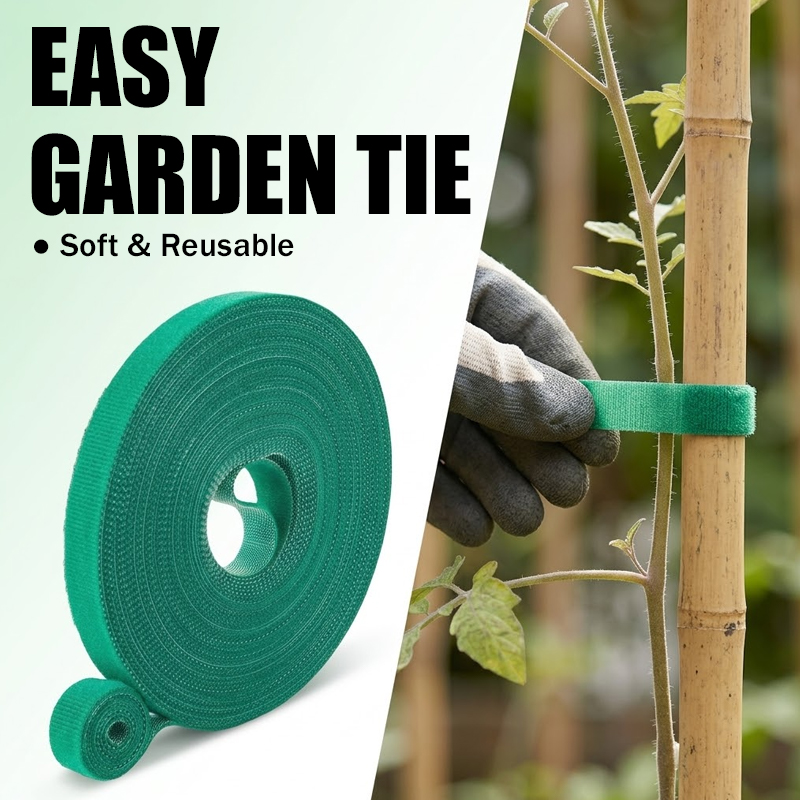 Velcro Hook Loop - Adjustable Plant Tie Green Garden Tape