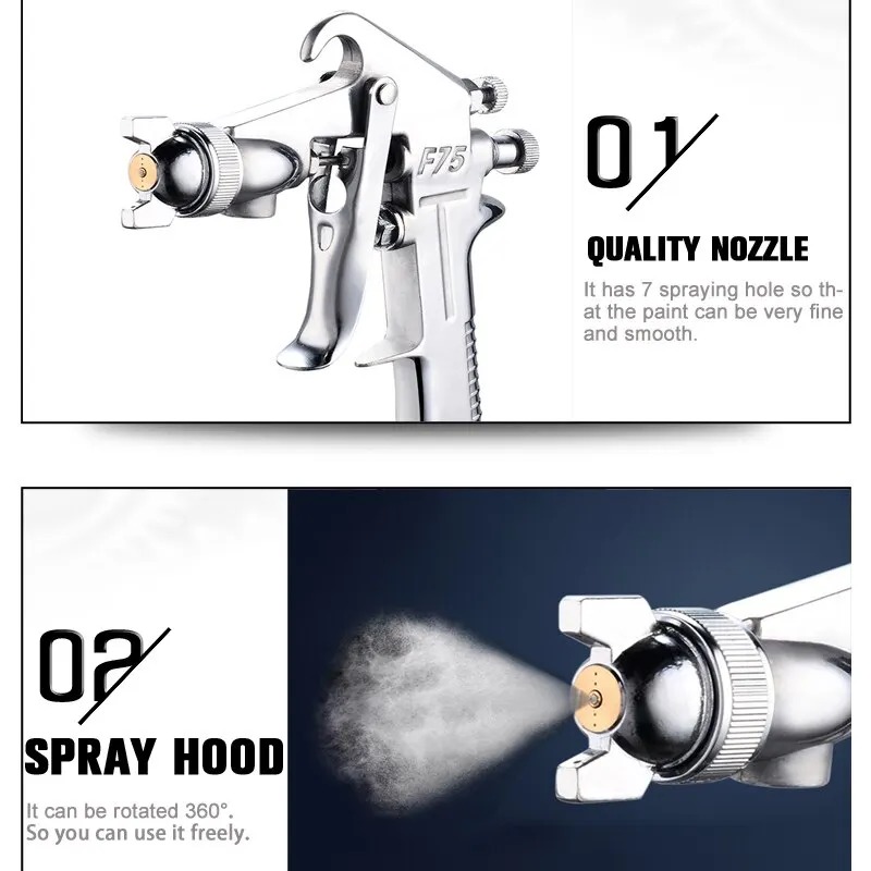 F-75 Spray Gun 1.5mm Nozzle wi - مراجعة Metallic Spray Paint وسعره