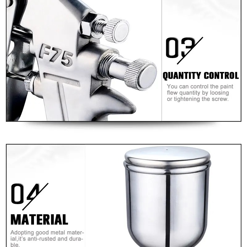 F-75 Spray Gun 1.5mm Nozzle wi - مراجعة Metallic Spray Paint وسعره
