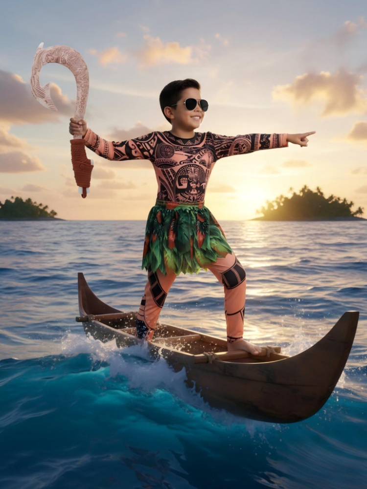 Summer Moana Maui Kids Boys Co - مراجعة Free Cosplay Prop Patterns وسعره