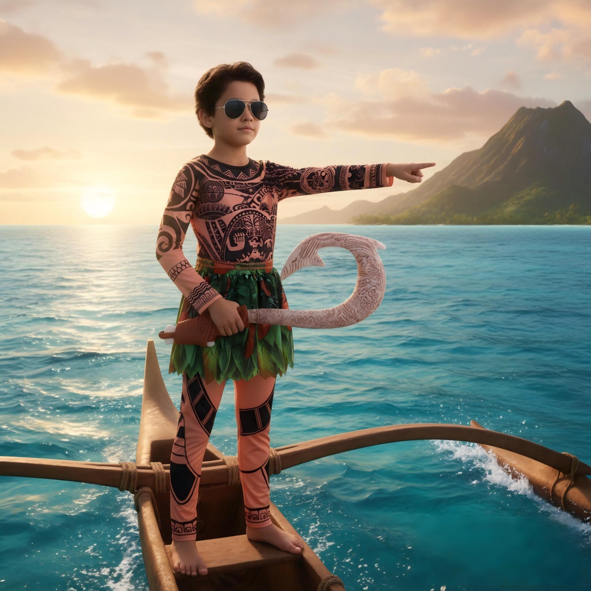 Summer Moana Maui Kids Boys Co - مراجعة Free Cosplay Prop Patterns وسعره