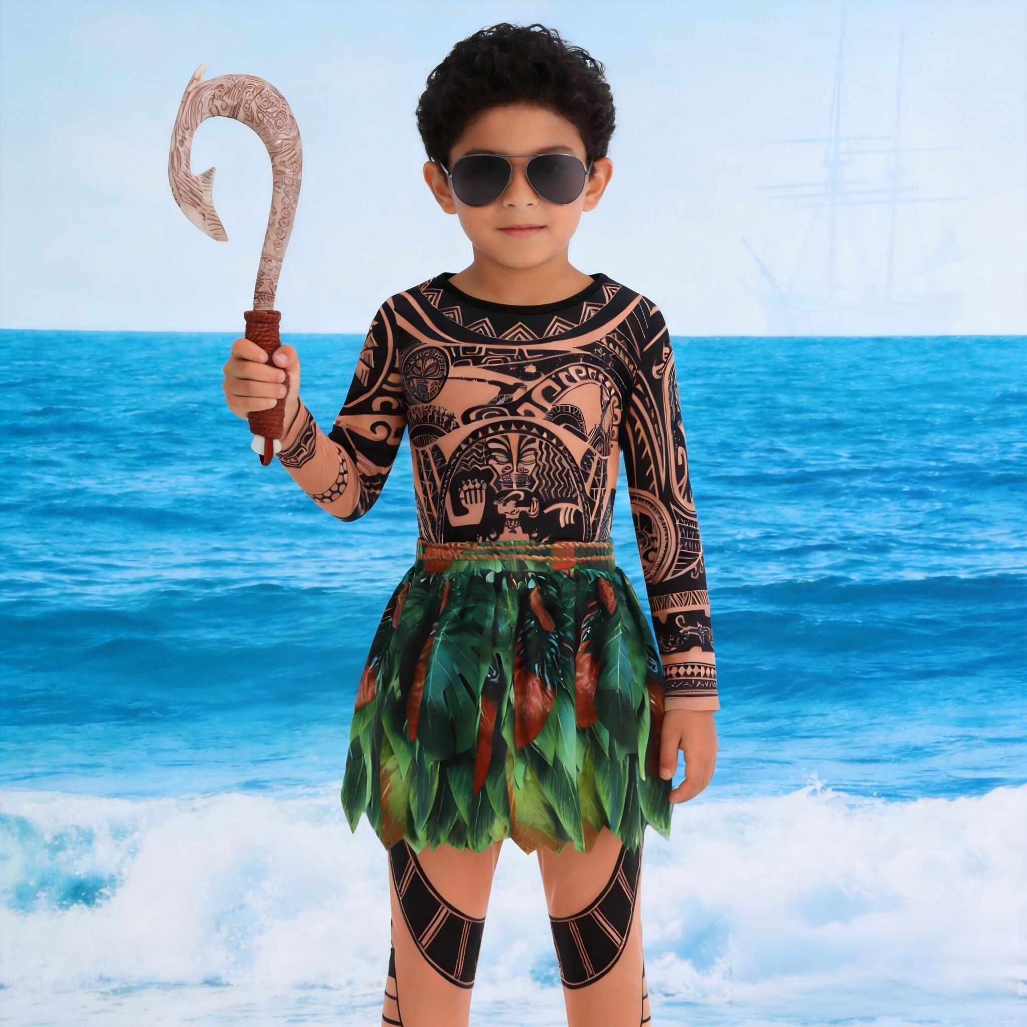 Summer Moana Maui Kids Boys Co - مراجعة Free Cosplay Prop Patterns وسعره