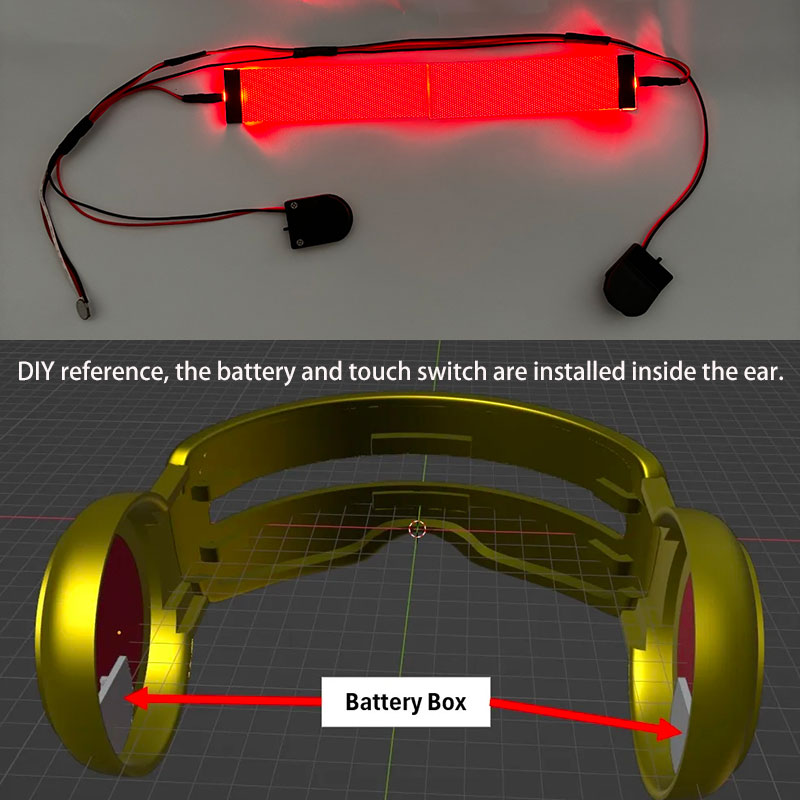 Red Flexible Bendable DIY LED  - مراجعة Cosplay Prop Kit وسعره