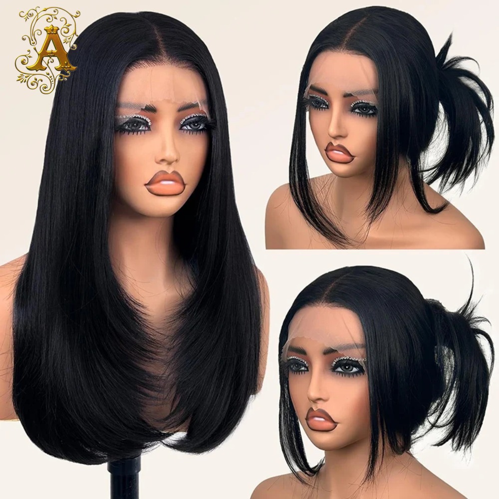 Front Lace Black Center Partin - مراجعة Wig Fiber Net وسعره