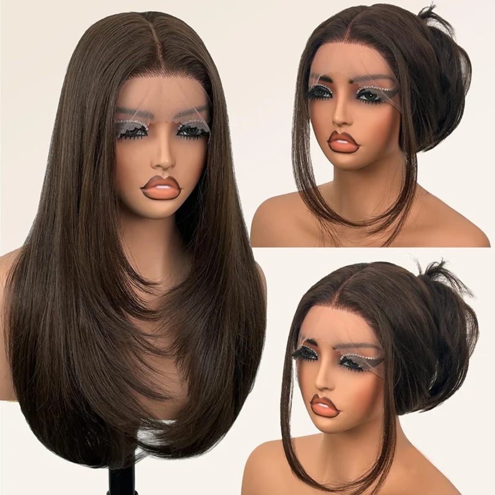 Front Lace Black Center Partin - مراجعة Wig Fiber Net وسعره