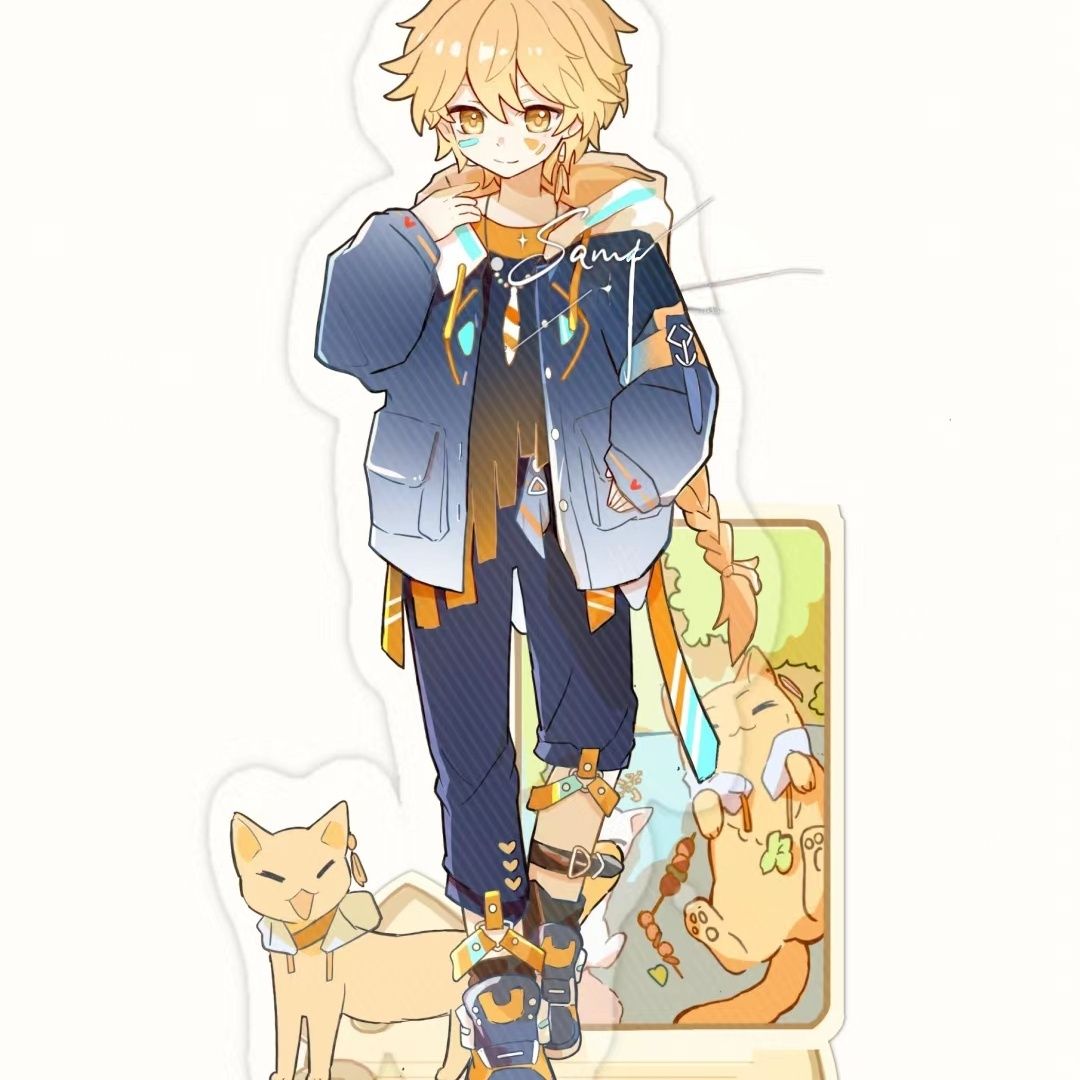 Anime Genshin Impact Traveler  - مراجعة Acrylic Cosplay Prop وسعره