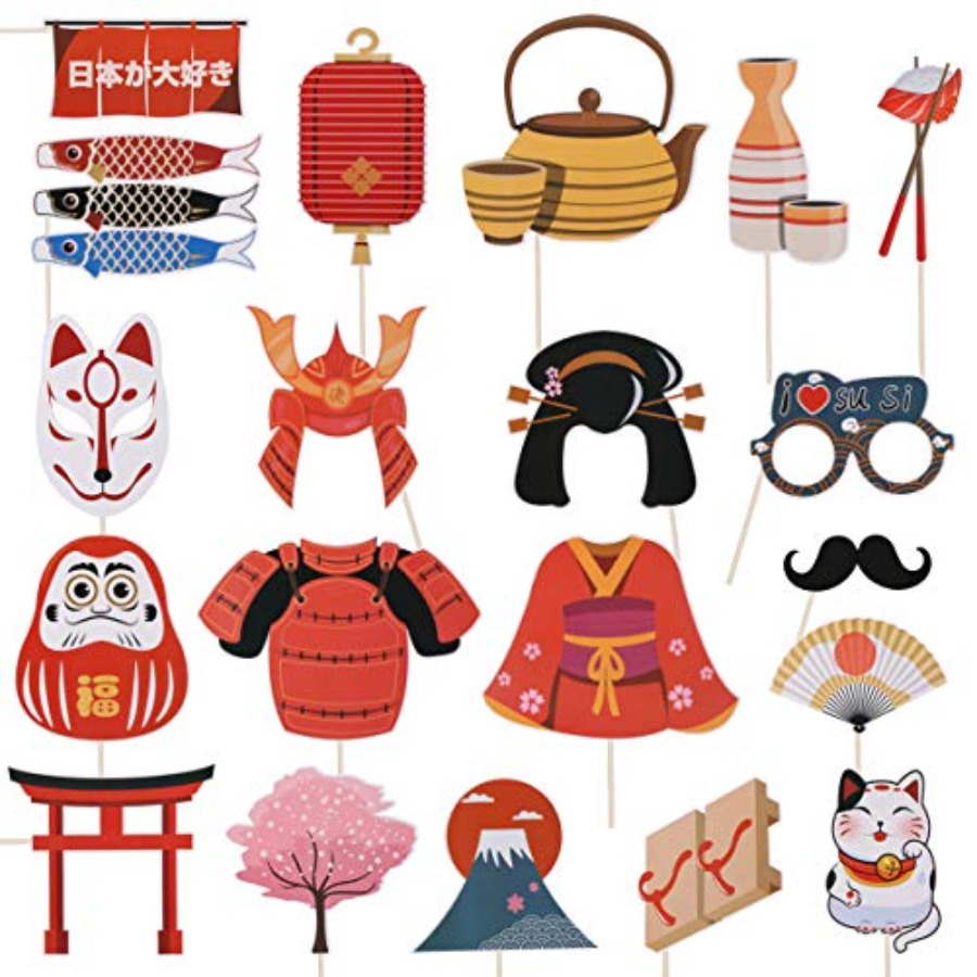 20Pcs Japanese Party Photo Boo - مراجعة Cosplay Prop Kit وسعره
