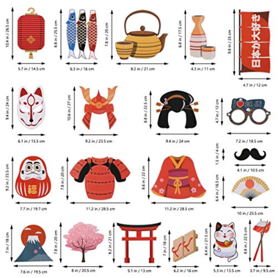 20Pcs Japanese Party Photo Boo - مراجعة Cosplay Prop Kit وسعره
