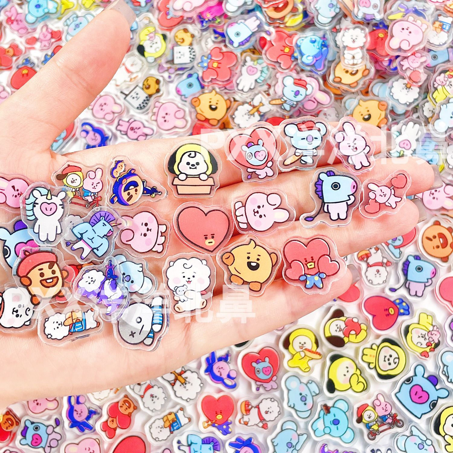 100pcs BT21 BTS single-layer 2 - مراجعة Acrylic Cosplay Prop وسعره