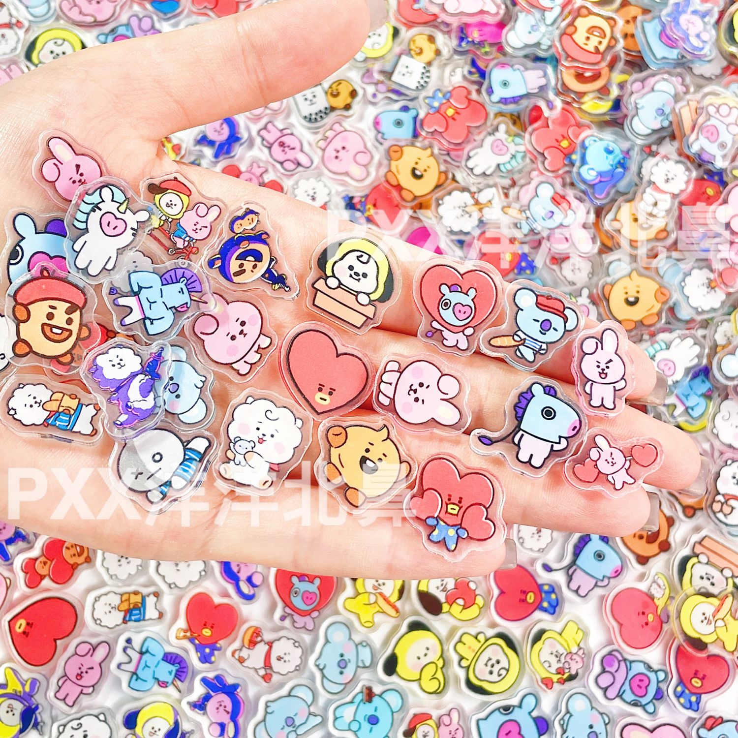 100pcs BT21 BTS single-layer 2 - مراجعة Acrylic Cosplay Prop وسعره
