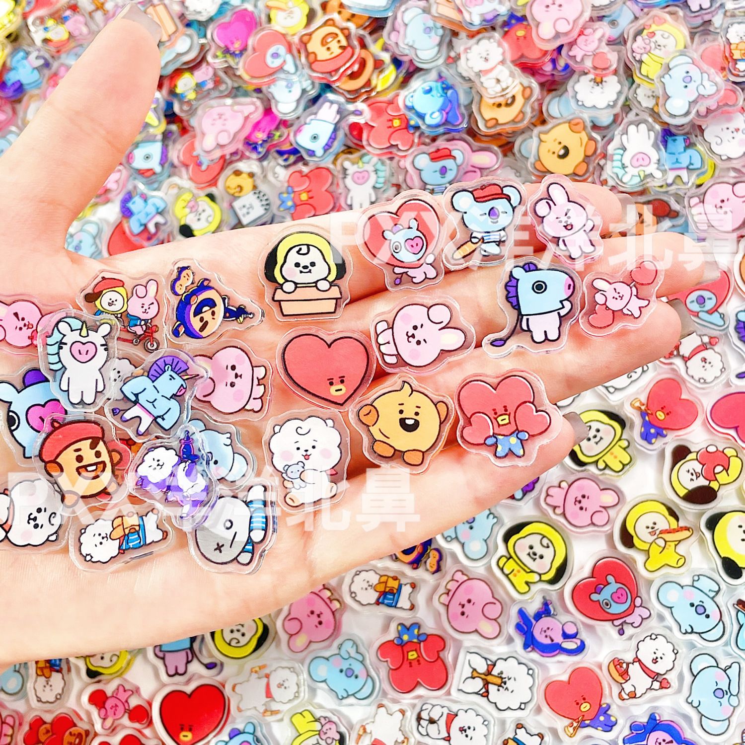 100pcs BT21 BTS single-layer 2 - مراجعة Acrylic Cosplay Prop وسعره