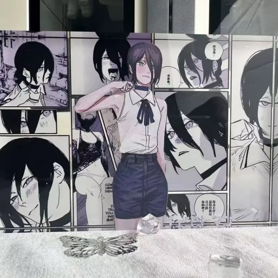 Anime Figure Denji and Reze Ac - مراجعة Acrylic Cosplay Prop وسعره
