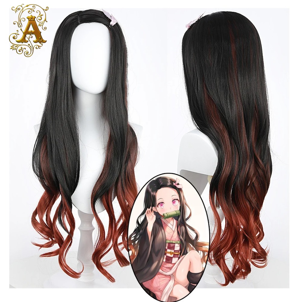 Black Dark Red Gradient Color  - مراجعة Wig Fiber Net وسعره