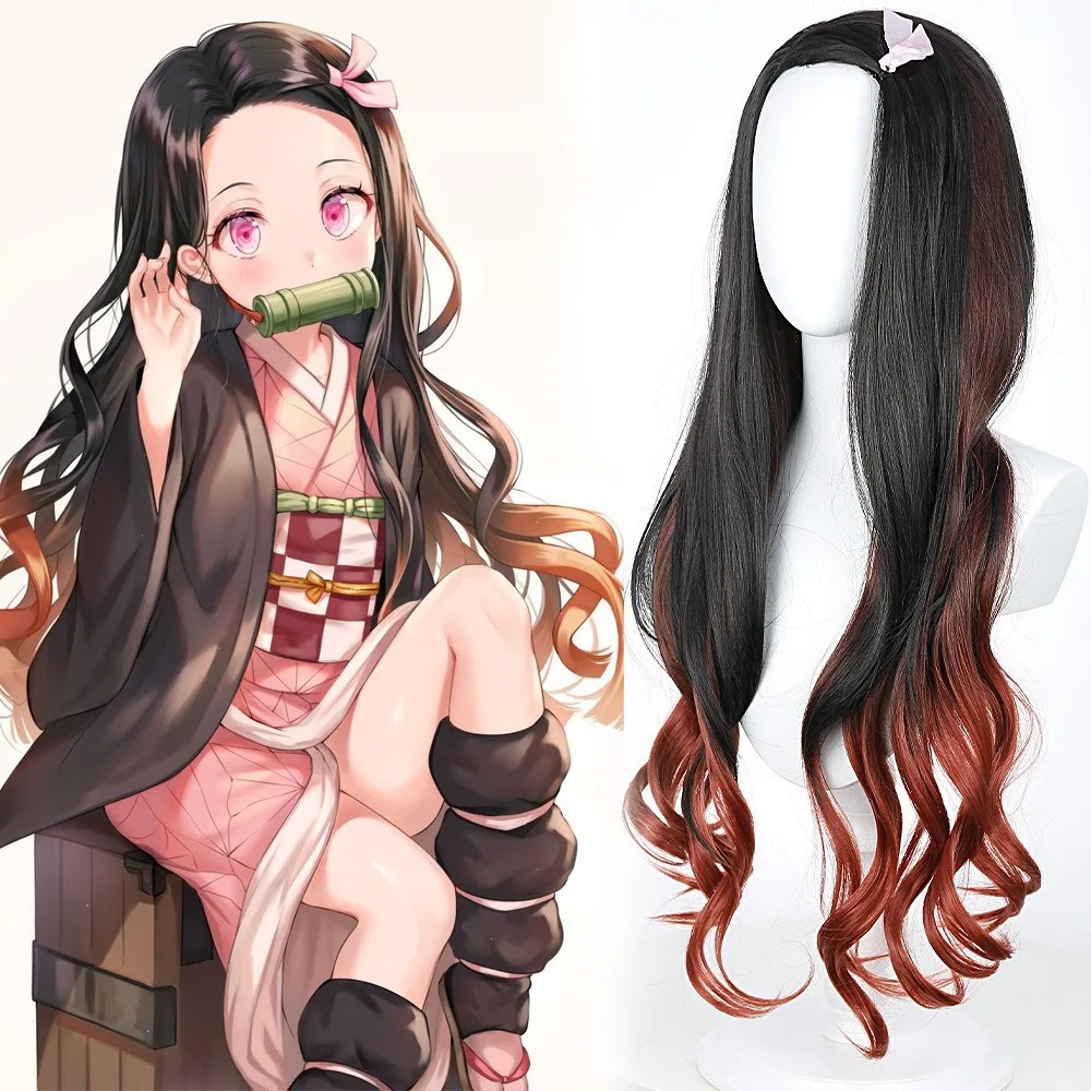 Black Dark Red Gradient Color  - مراجعة Wig Fiber Net وسعره