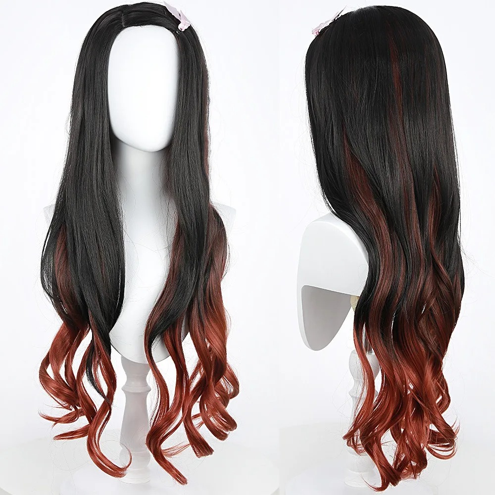 Black Dark Red Gradient Color  - مراجعة Wig Fiber Net وسعره