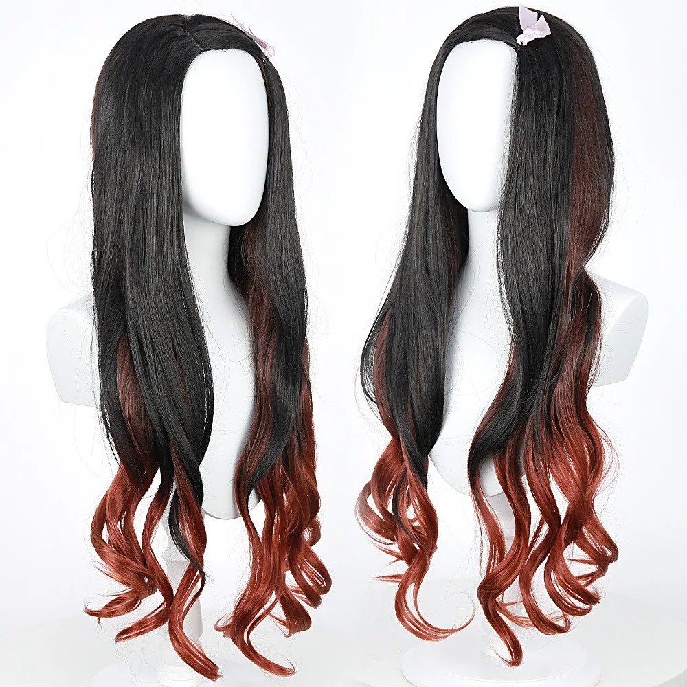 Black Dark Red Gradient Color  - مراجعة Wig Fiber Net وسعره